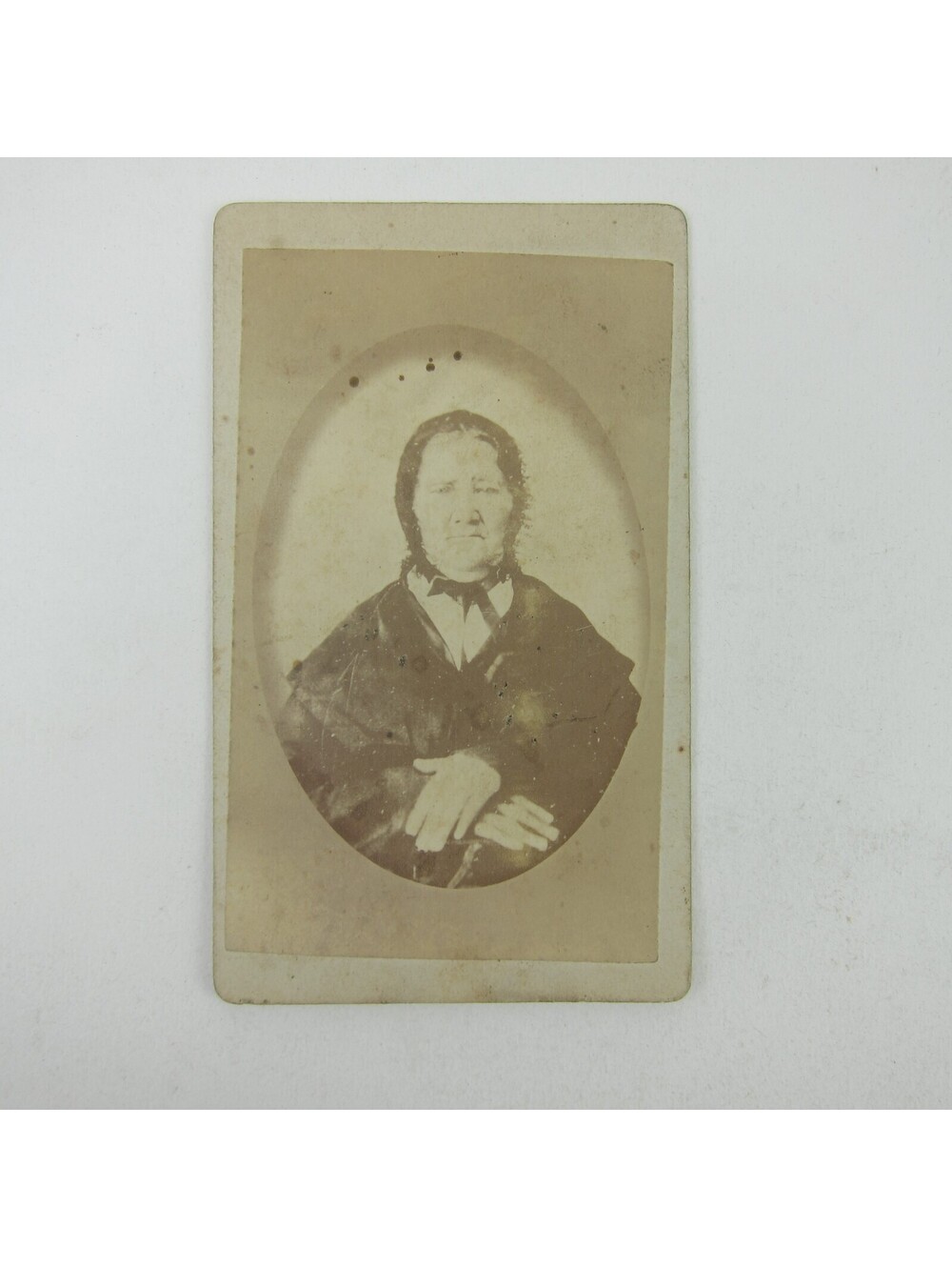 Carte De Visite CDV Photograph Old Woman J. Harper Greenville Ohio Antique